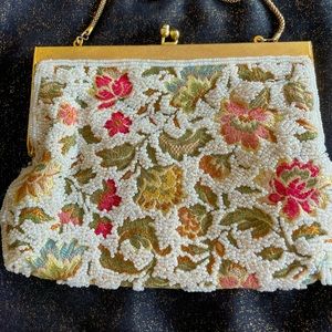 Beautiful Vintage Beaded and Embroidered Bag
